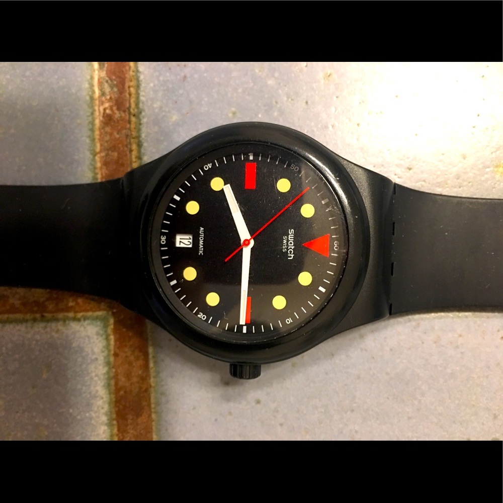 Swatch / Hodinkee collaboration watch.